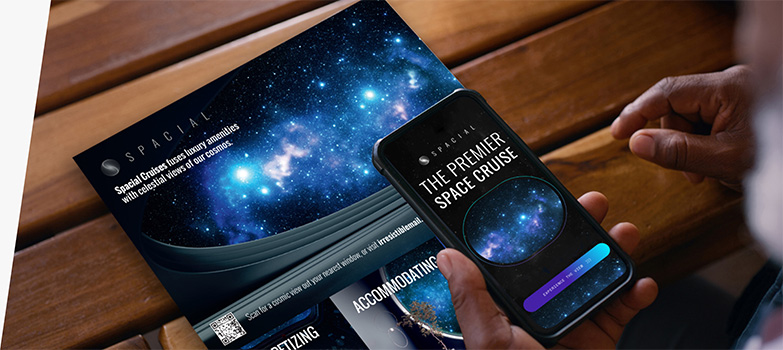 A smartphone being used to take a picure of a mailpiece of a fictional company.