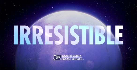 The word 'Irresistible' on a background of the moon and stars.
